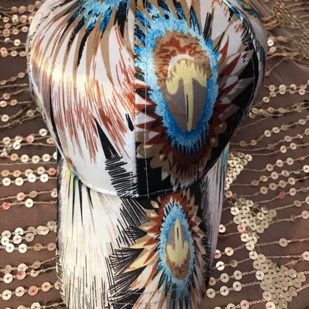 Peacock design baseball hat